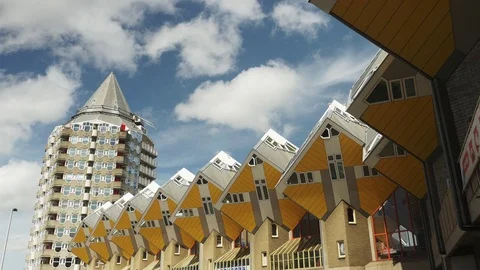  Cube houses designed by Piet Blom Stock Footage 70014099