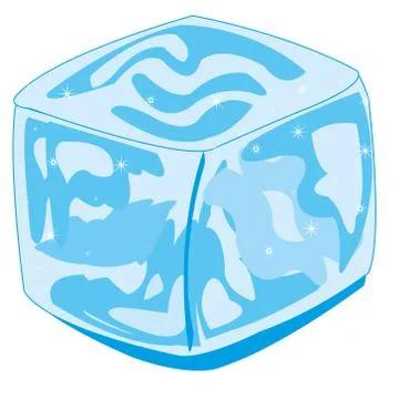 Cube ice for cooling on white background is insulated Stock Illustration