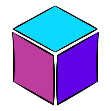 Cube icon cartoon Stock Illustration