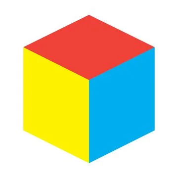 Cube icon, cuboid block shape vector element illustration Stock Illustration