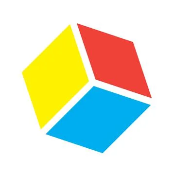 Cube icon, cuboid block shape vector element illustration Stock Illustration