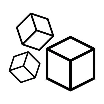 Cube icon, cuboid shape vector element for preschool, kindergarten Stock Illustration