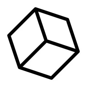 Cube icon, cuboid shape vector element for preschool, kindergarten Stock Illustration