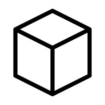 Cube icon, cuboid shape vector element for preschool, kindergarten Stock Illustration