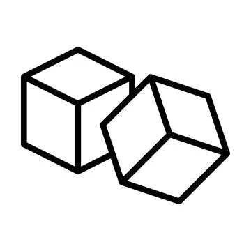 Cube icon, cuboid shape vector element for preschool, kindergarten Stock Illustration