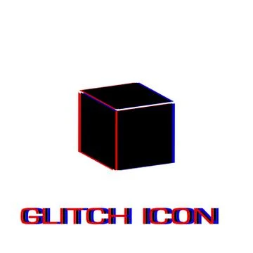 Cube icon flat Stock Illustration