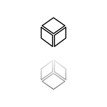 Cube icon flat Stock Illustration