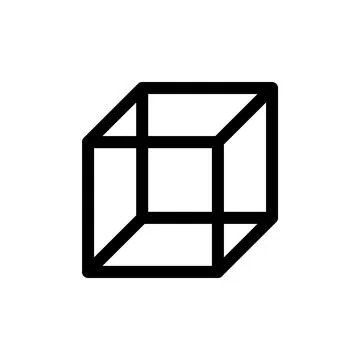 Cube icon line isolated on white background. Black flat thin icon on modern.. 스톡 일러스트
