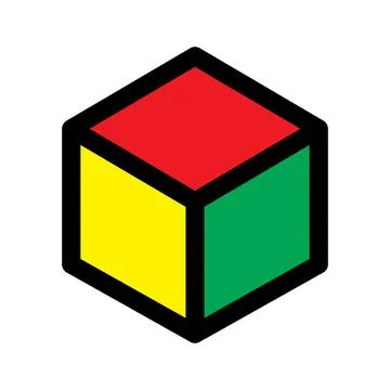 Cube icon line isolated on white background. Black flat thin icon on modern.. Stock Illustration