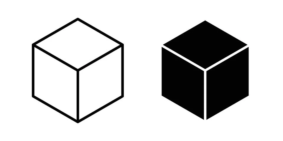 Cube icon or illustration vector symbols Illustrazione stock