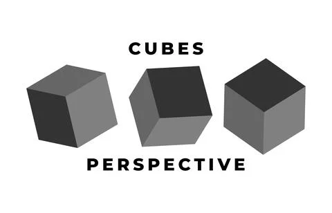 Cube icon set with perspective. 3d model of a cube. Vector illustration. Isol Stock Illustration