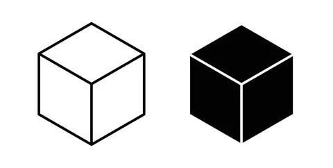 Cube icon symbol. Flat Vector illustration Stock Illustration