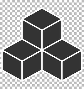 Cube icon on transparent background. flat style. black cube sign. cube icon f Stock Illustration