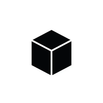 Cube icon vector black cube sign Stock Illustration