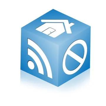 Cube with icons Ilustración de archivo