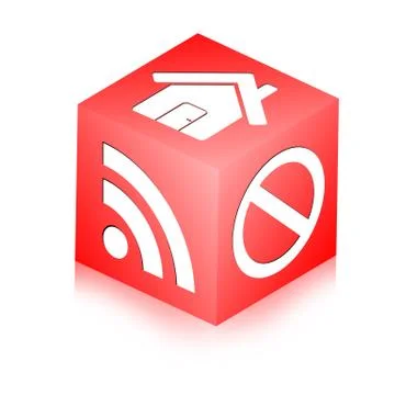 Cube with icons 库存插图