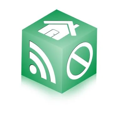 Cube with icons Ilustración de archivo