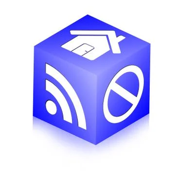 Cube with icons Ilustración de archivo