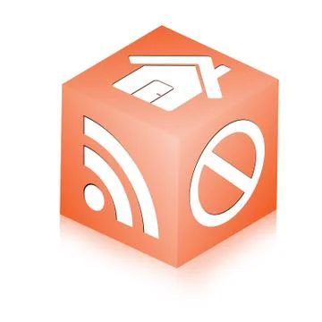 Cube with icons Ilustración de archivo