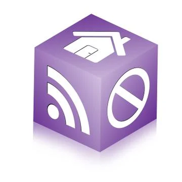 Cube with icons Ilustración de archivo