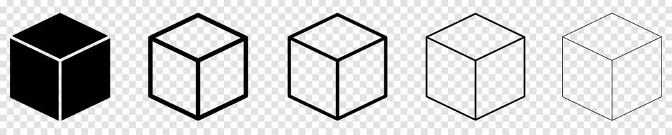 Cube icons set Stock Illustration