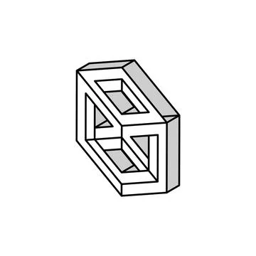 Cube impossible geometric shape isometric icon vector illustration 스톡 일러스트