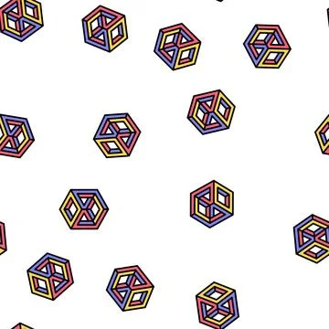 Cube impossible geometric shape vector seamless pattern イラスト素材