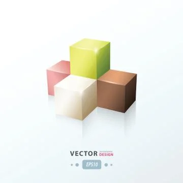 Cube infographic design Stock Illustration