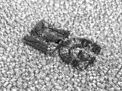 Cube intelligent data technology, 5G symbol Stock Illustration