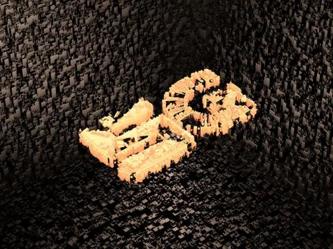 Cube intelligent data technology, 5G symbol Illustrazione stock