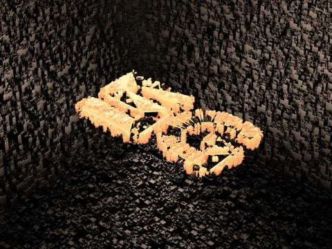 Cube intelligent data technology, 5G symbol Illustrazione stock