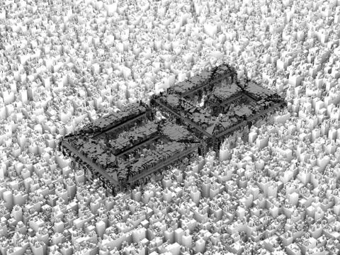 Cube Intelligent Data Technology, 6G symbol Illustrazione stock