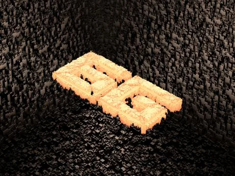 Cube Intelligent Data Technology, 6G symbol Illustrazione stock