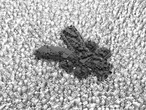 Cube intelligent data technology, RMB symbol Illustrazione stock