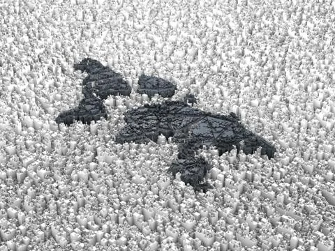 Cube intelligent data technology, world map symbol Illustrazione stock