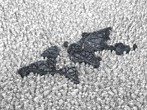 Cube intelligent data technology, world map symbol Stock Illustration