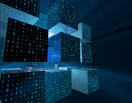 Cube Intelligent Technology, Binary Code, Network Program and Data 库存插图