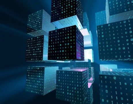 Cube Intelligent Technology, Binary Code, Network Program and Data 库存插图