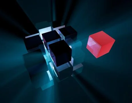 Cube intelligent technology, core elements, network programs and data Stock Illustration