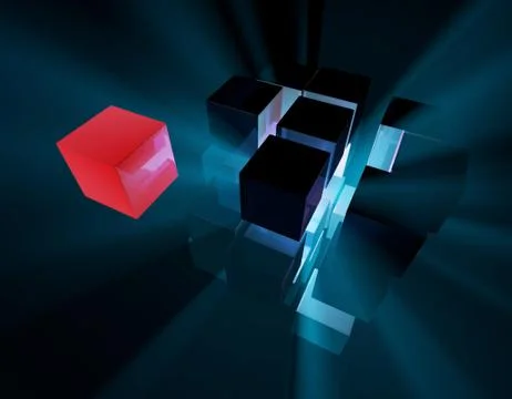 Cube intelligent technology, core elements, network programs and data Stock Illustration