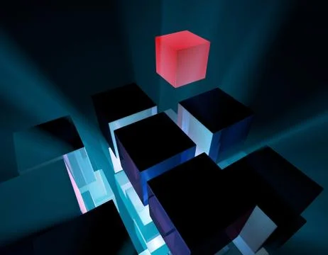 Cube intelligent technology, core elements, network programs and data Stock Illustration