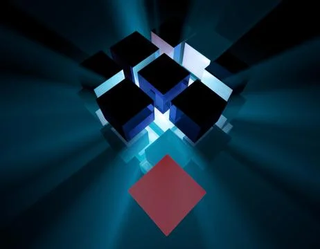 Cube intelligent technology, core elements, network programs and data Stock Illustration
