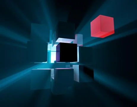 Cube intelligent technology, core elements, network programs and data Stock Illustration