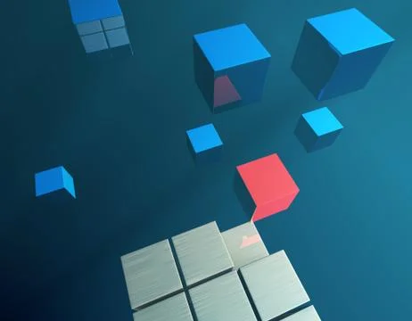 Cube intelligent technology, core elements, network programs and data Stock Illustration