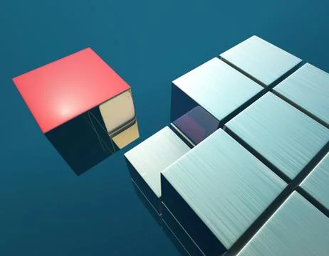 Cube intelligent technology, core elements, network programs and data Stock Illustration