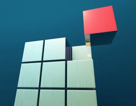 Cube intelligent technology, core elements, network programs and data 库存插图