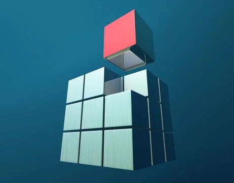 Cube intelligent technology, core elements, network programs and data Stock Illustration