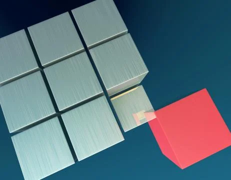 Cube intelligent technology, core elements, network programs and data Illustrazione stock