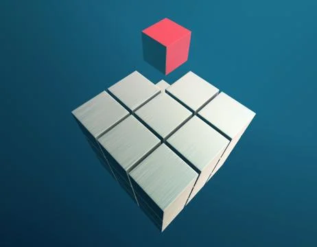 Cube intelligent technology, core elements, network programs and data 库存插图