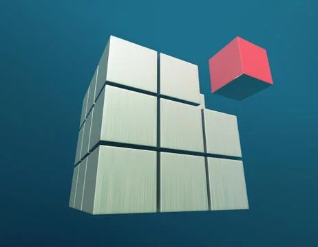 Cube intelligent technology, core elements, network programs and data Illustrazione stock